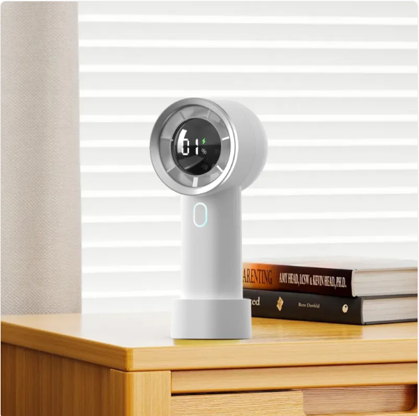Mini ventilateur portable rechargeable — Affichage digital, 100 vitesses, usage main ou bureau