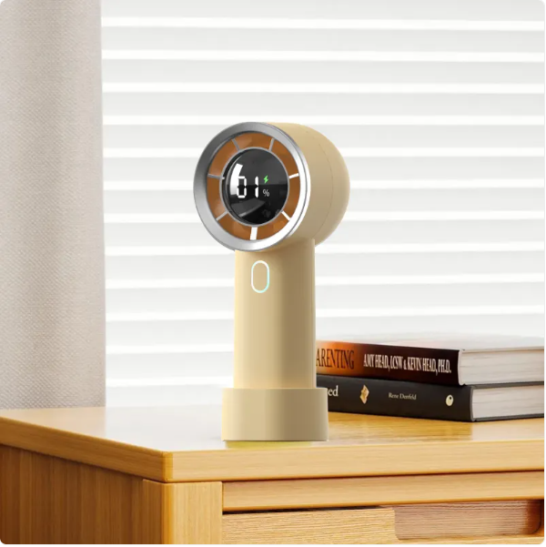 Mini ventilateur portable rechargeable — Affichage digital, 100 vitesses, usage main ou bureau