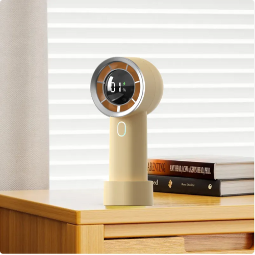 Mini ventilateur portable rechargeable — Affichage digital, 100 vitesses, usage main ou bureau