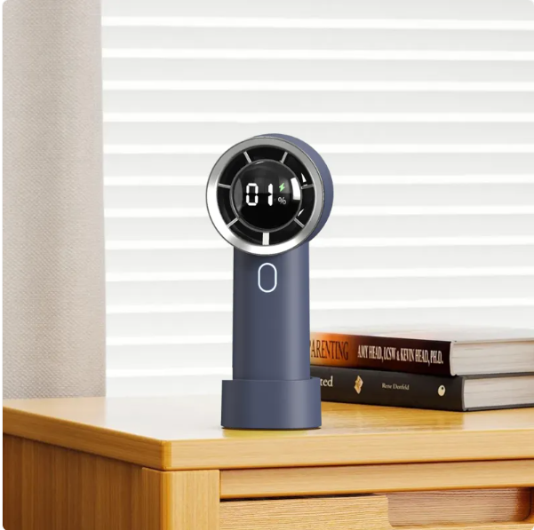 Mini ventilateur portable rechargeable — Affichage digital, 100 vitesses, usage main ou bureau