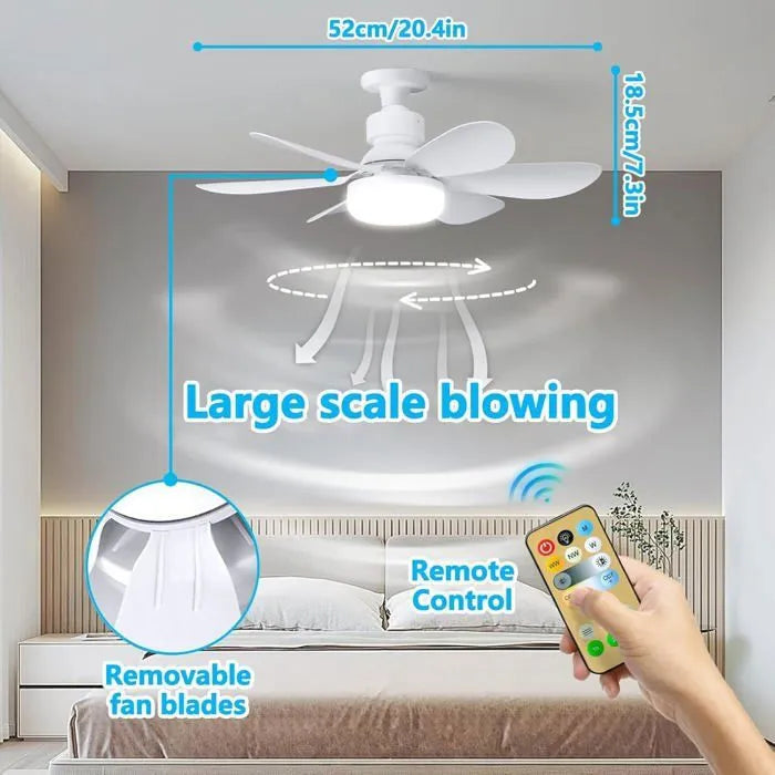 Ventilateur de Plafond Silencieux avec Télécommande — Breezehome